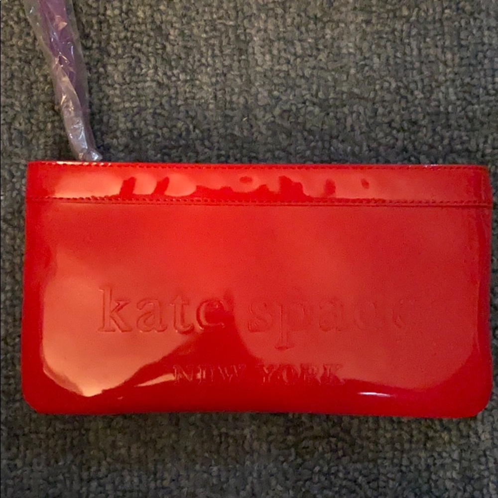 Kate Spade Red Big Apple Zippered Chrissy Wristlet